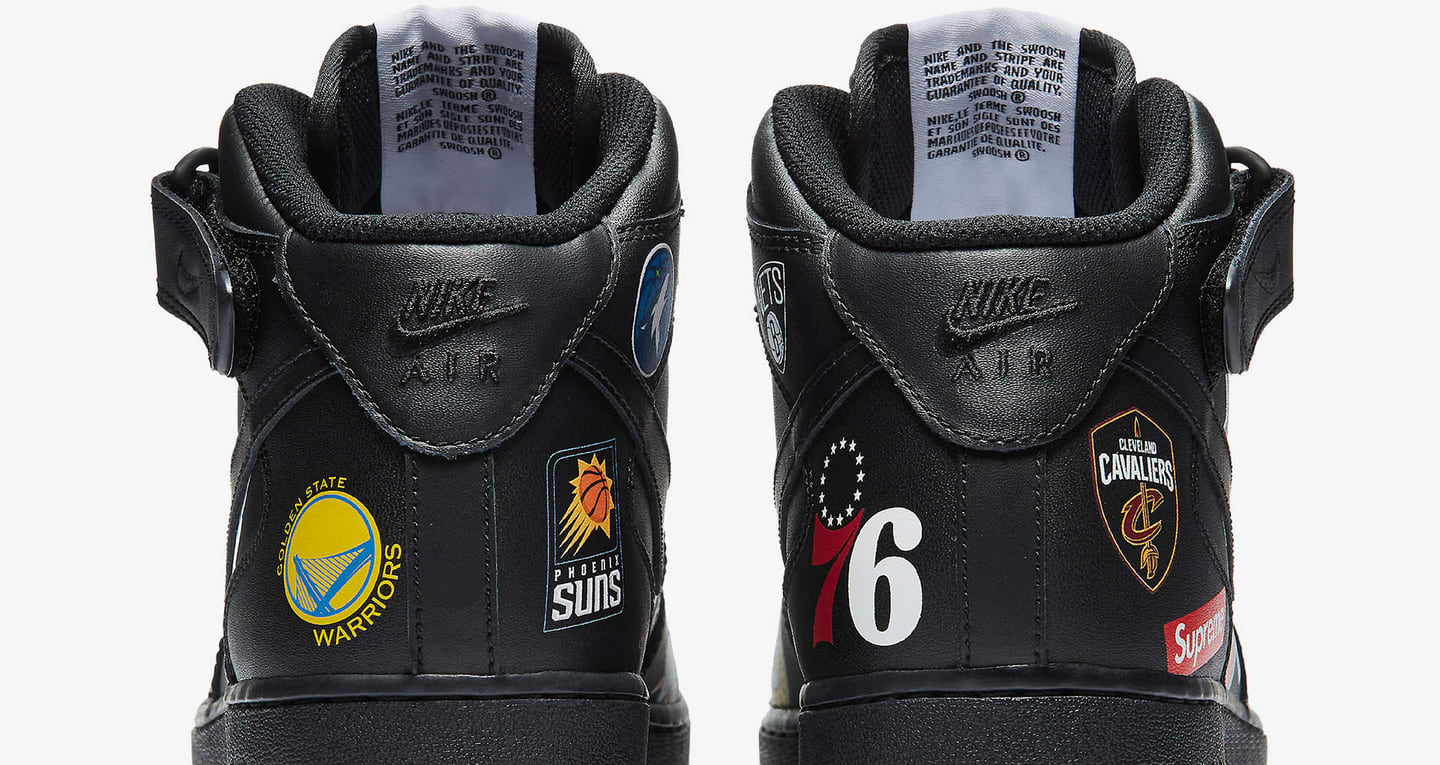 nike air force 1 mid supreme nba black