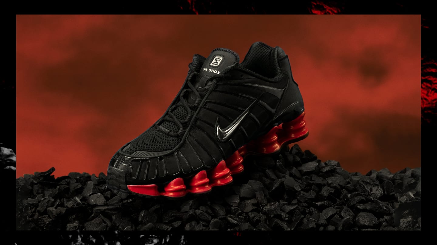 nike shox tl black and red