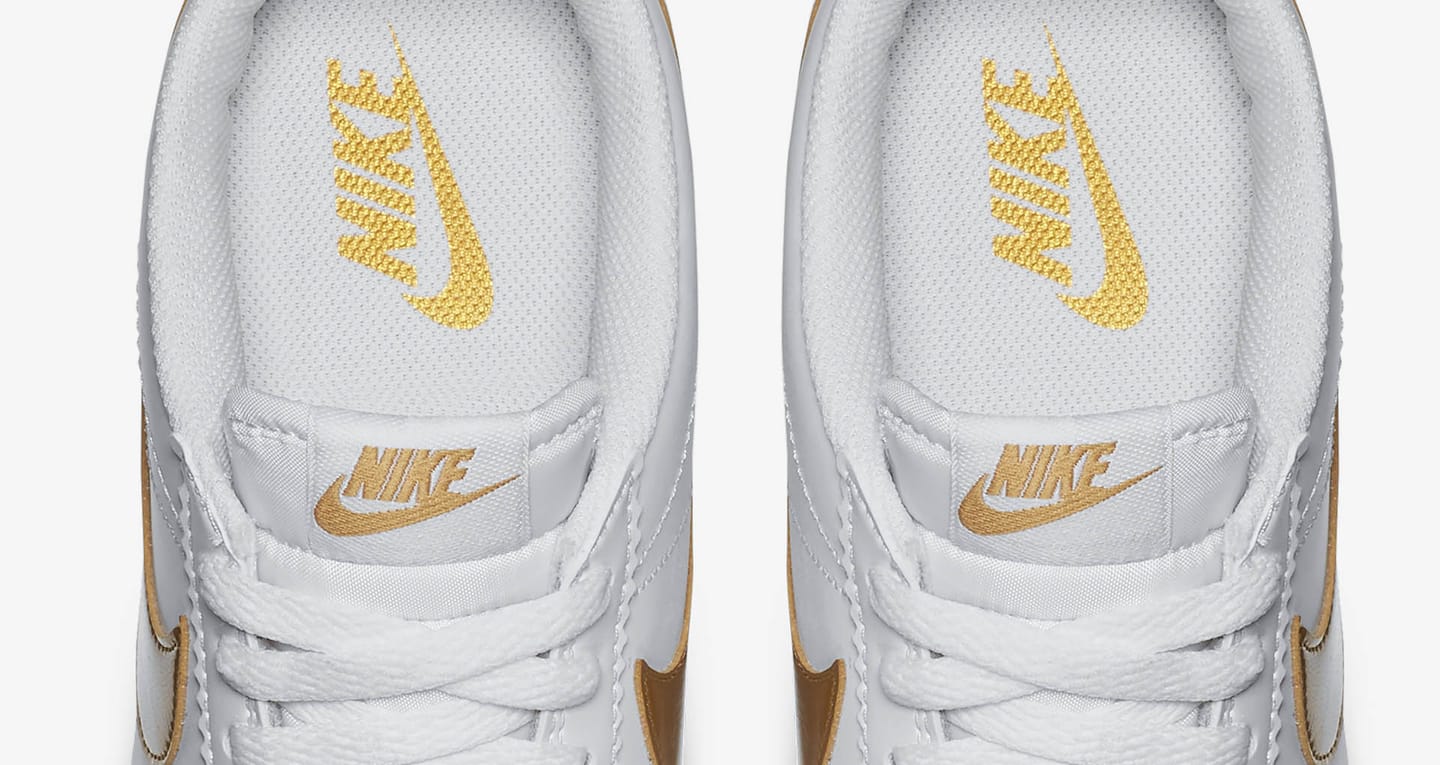 nike cortez white metallic gold