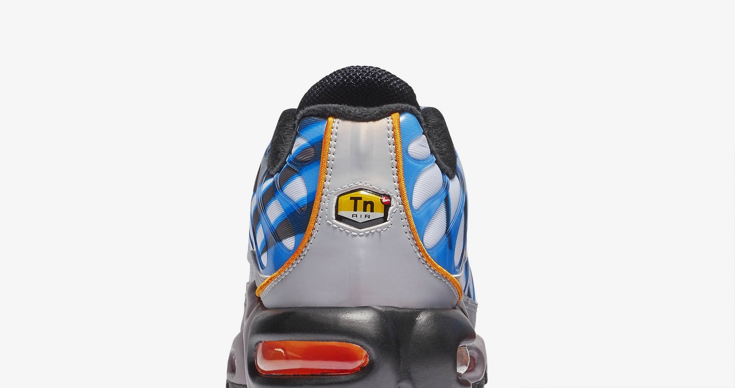 nike air max plus orange and blue