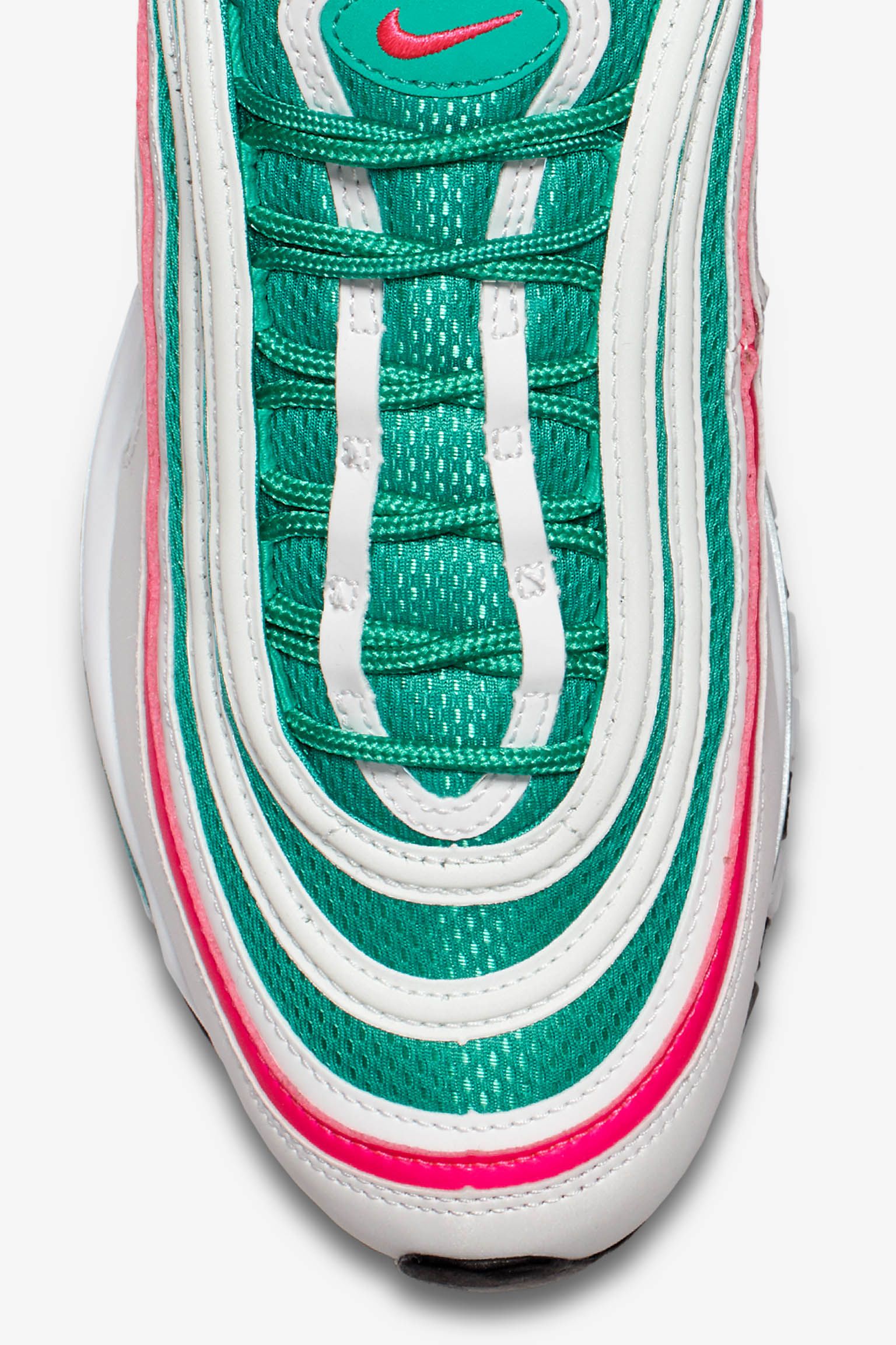 Nike Air Max 97 'White & Kinetic Green & Pink Blast' Release Date Nike Air Max 97 'White & Kinetic Green & Pink Blast' Release Date
