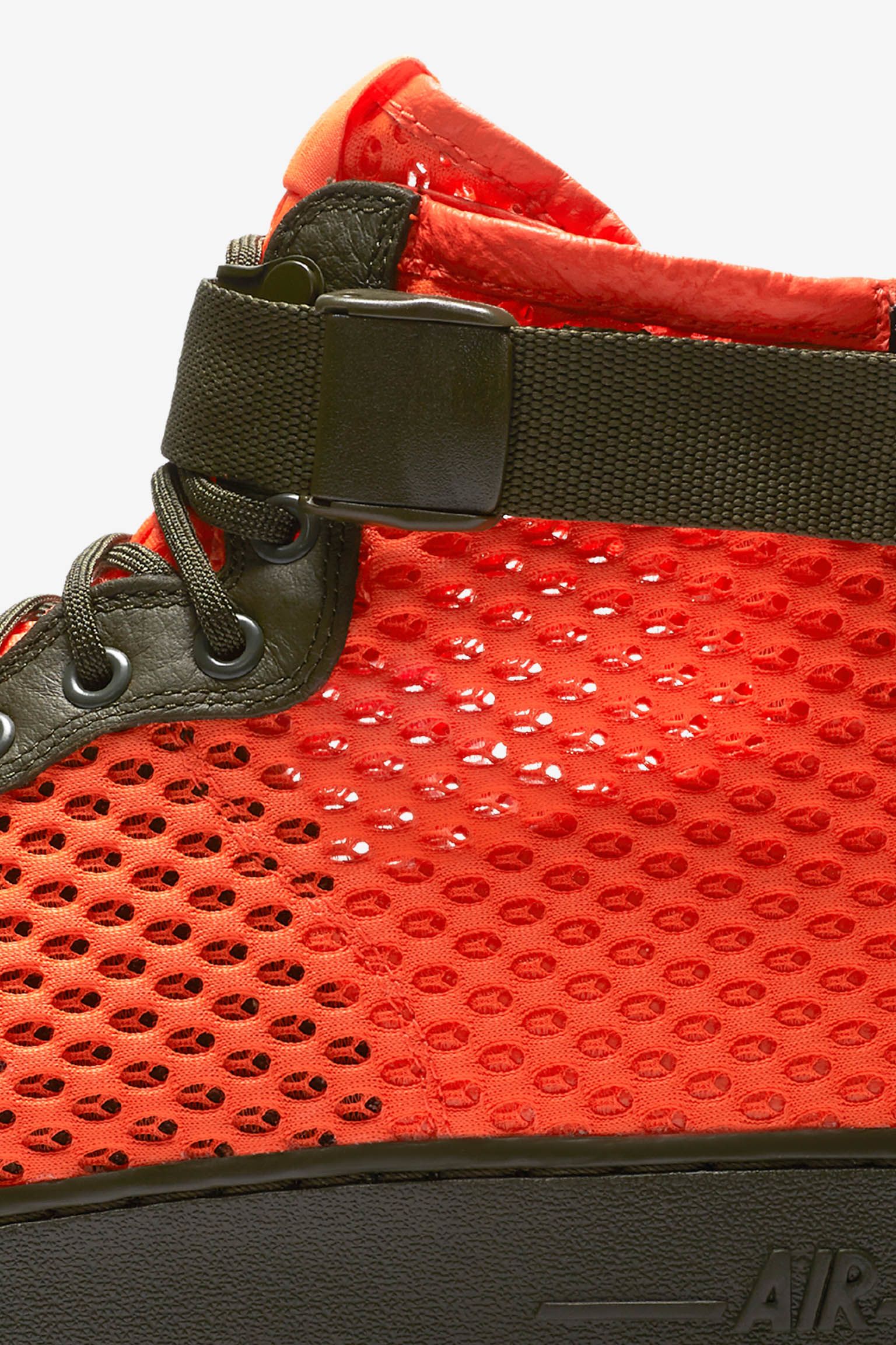 Nike SF AF1 Mid 'Cargo Khaki & Total Crimson'. Nike⁠+ Launch GB