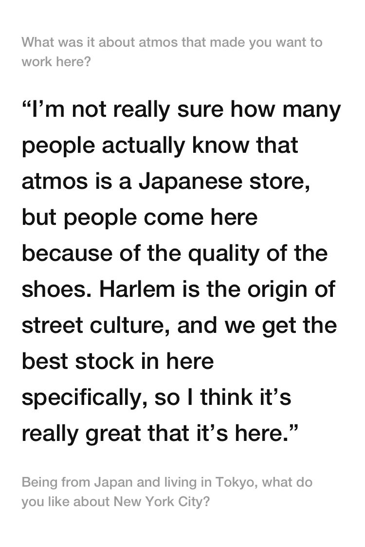 Talking Shop: atmos. Talking Shop: atmos.