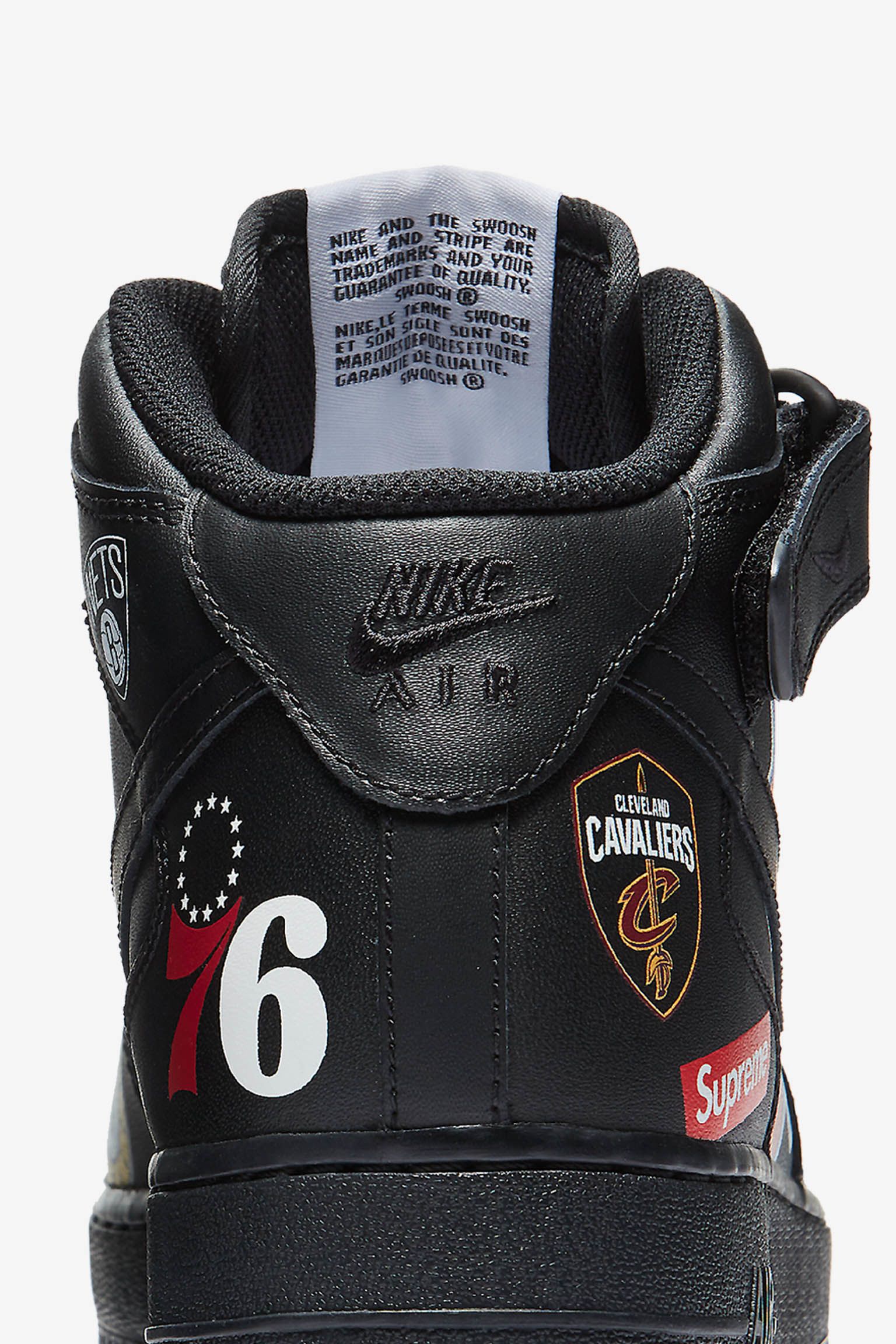 Nike Air Force 1 Mid Supreme NBA 'Black' Release Date. Nike⁠+ SNKRS