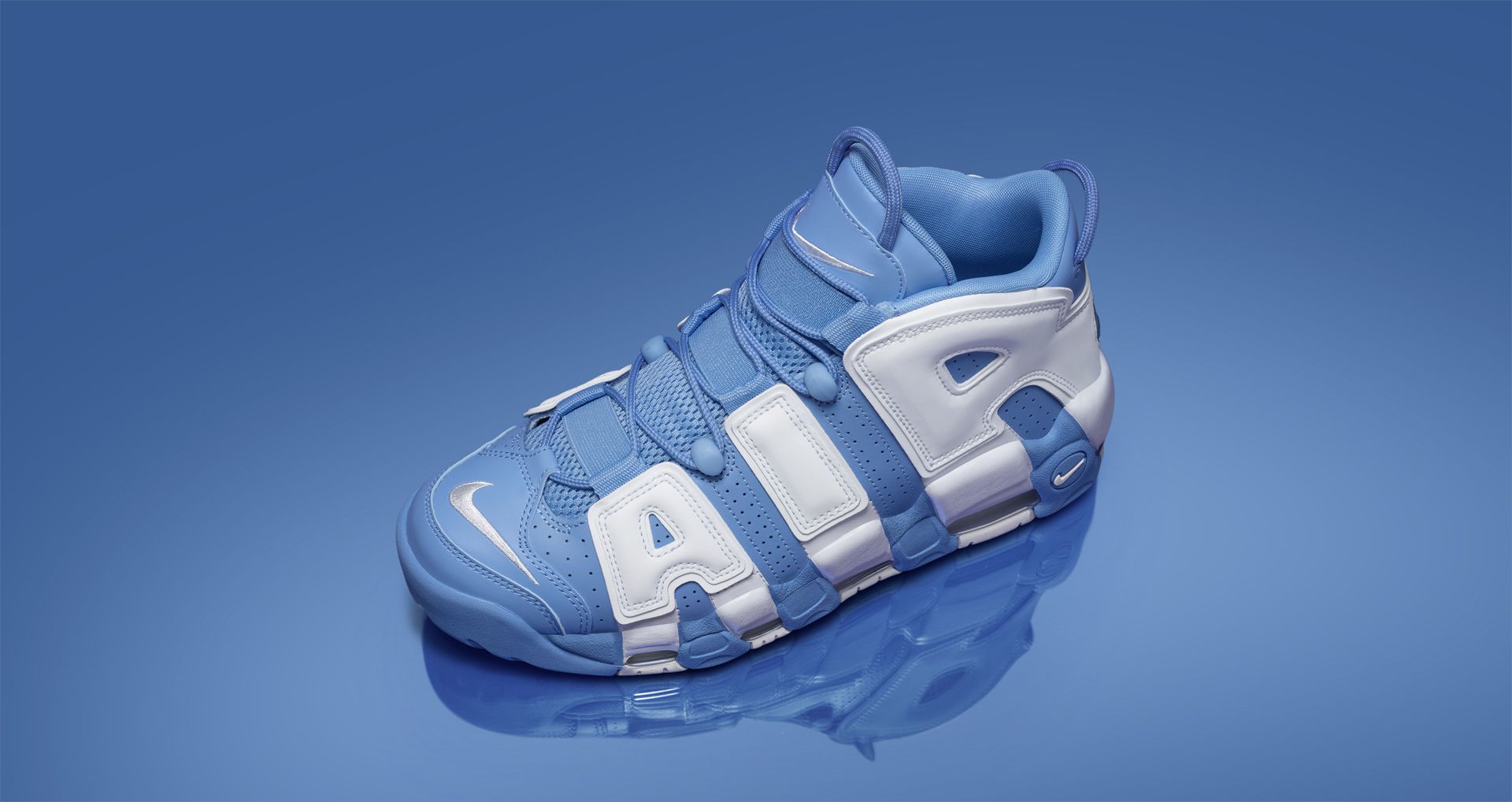 nike uptempo azzurre