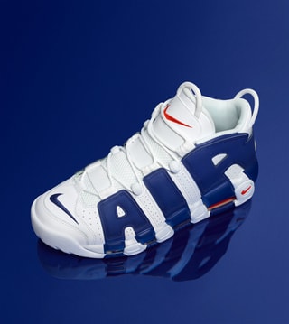 nike air uptempo blue and white
