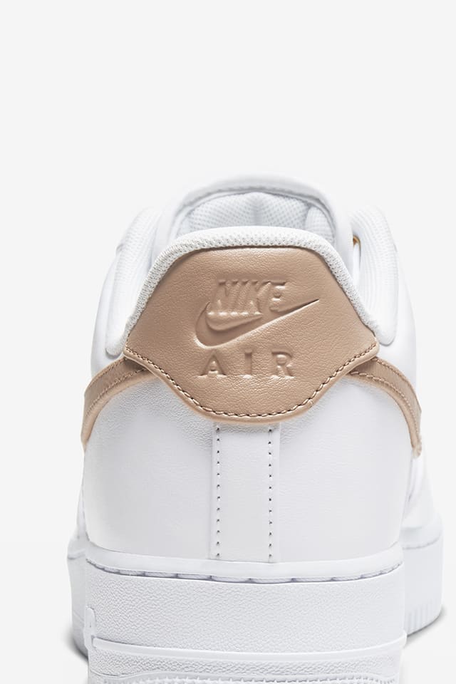 tan and white air force ones