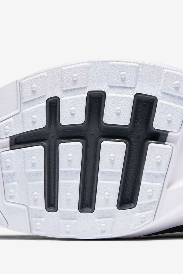 nike air max thea white with black tick modelled