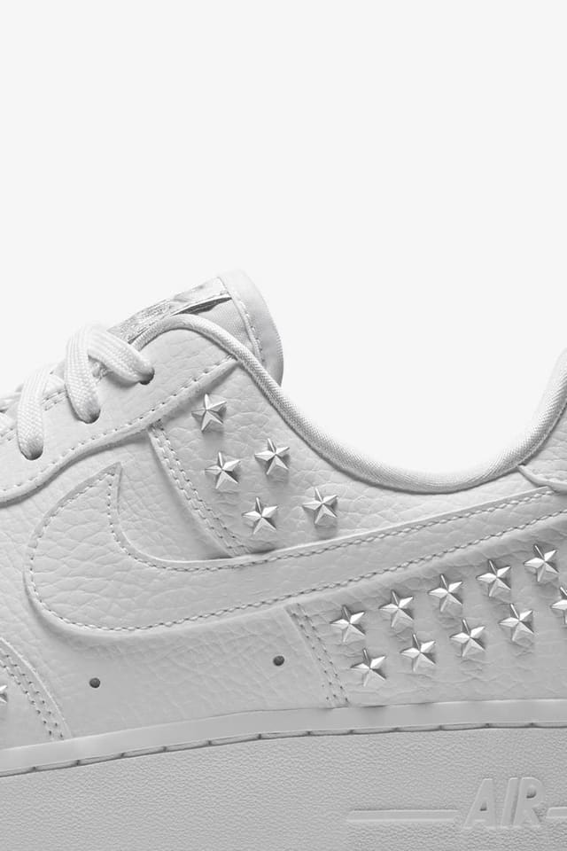 white studded air force ones