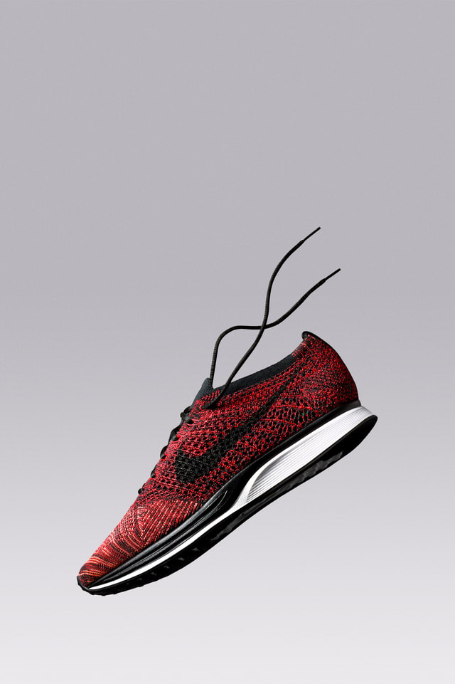 nike flyknit racer red and black