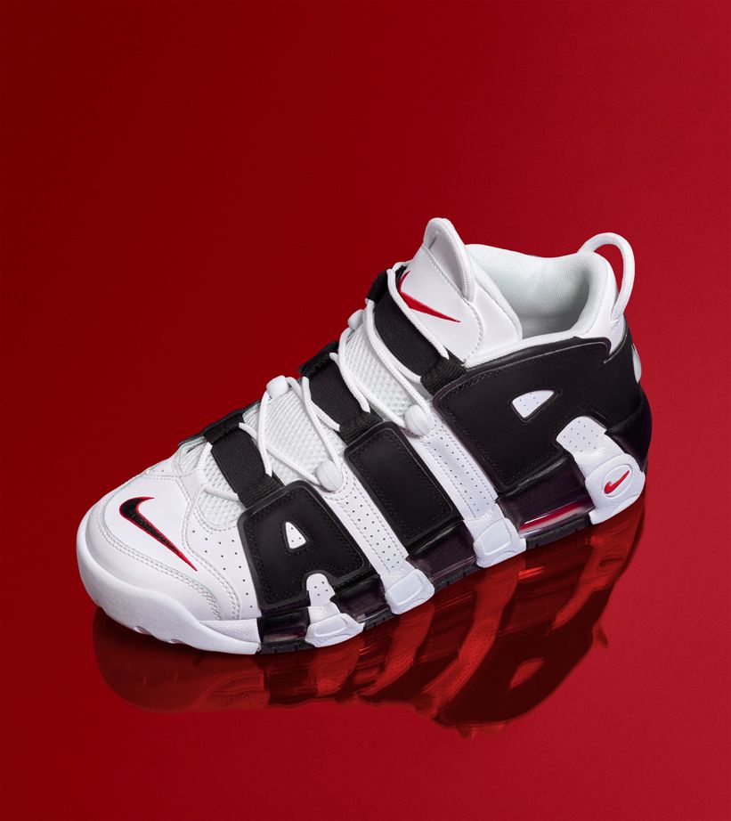 nike uptempo 96 white and red