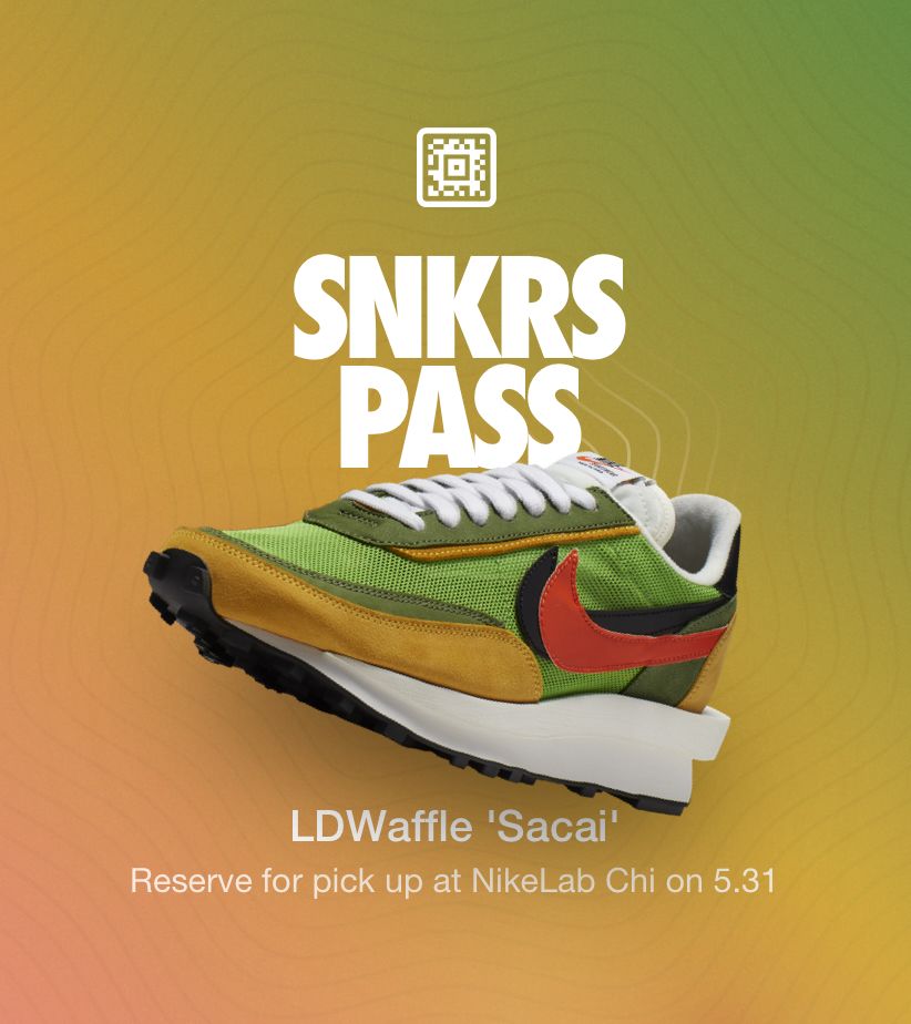 SNKRS Pass: LDWaffle 'Sacai' NikeLab 