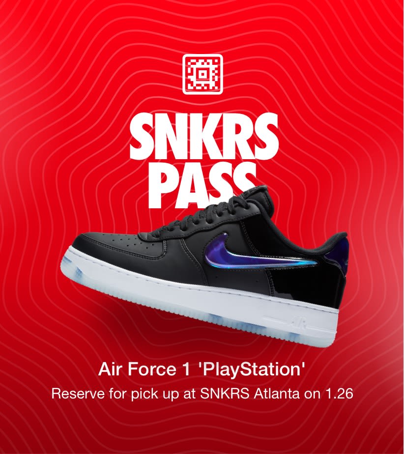 SNKRS Pass Air Force 1 'PlayStation' SNKRS Atlanta. Nike