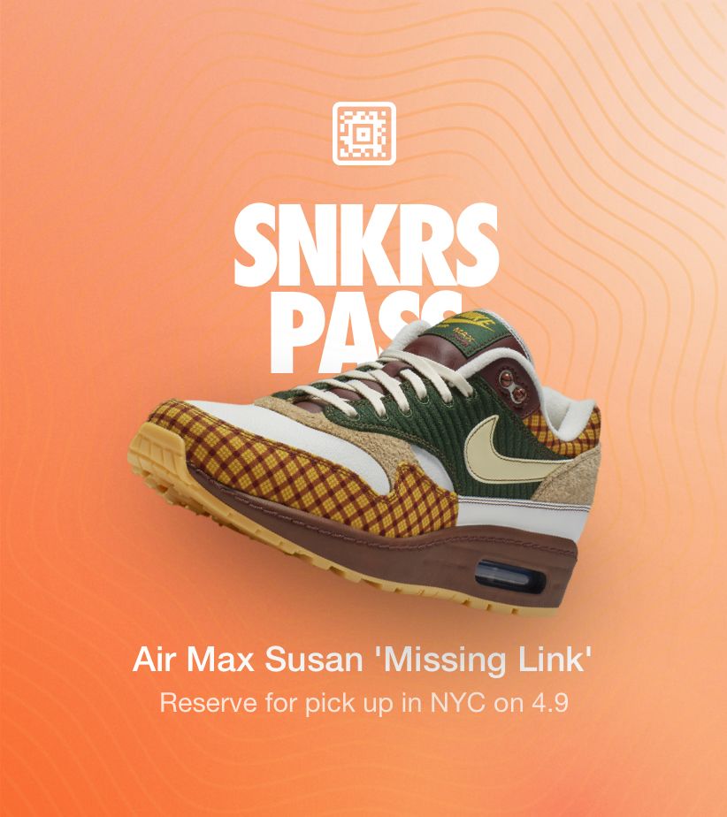 SNKRS Pass: Air Max Susan 'Missing Link' NYC. Nike SNKRS