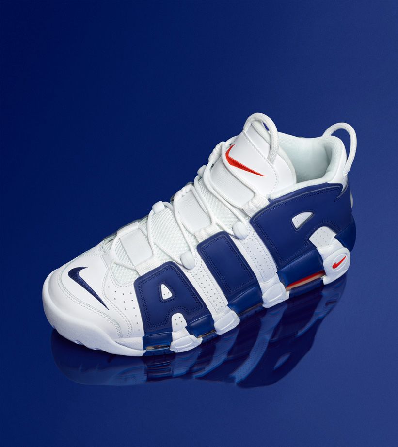 nike air uptempo white and blue
