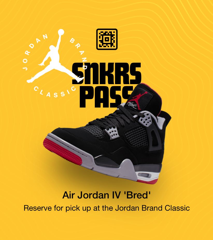 SNKRS Pass Air Jordan IV 'Bred' Jordan Brand Classic Las