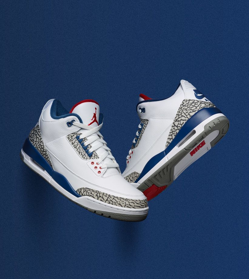red white and blue 3s