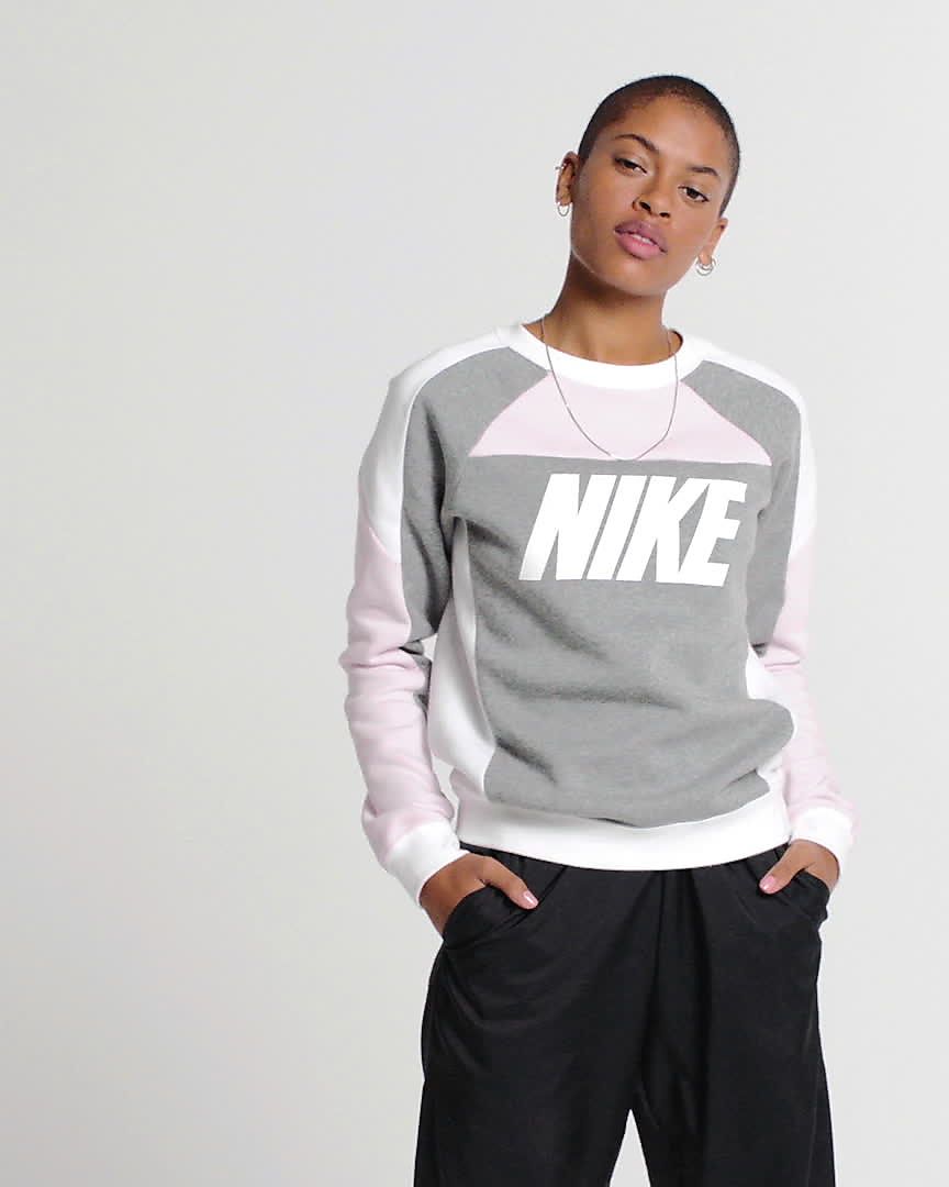 nike sportswear colour block crew sweatshirt
