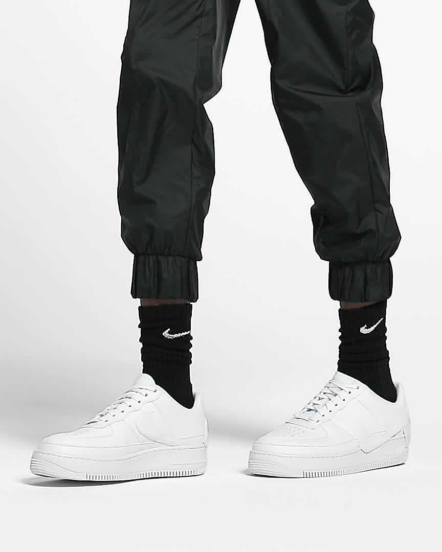 white air forces with black socks