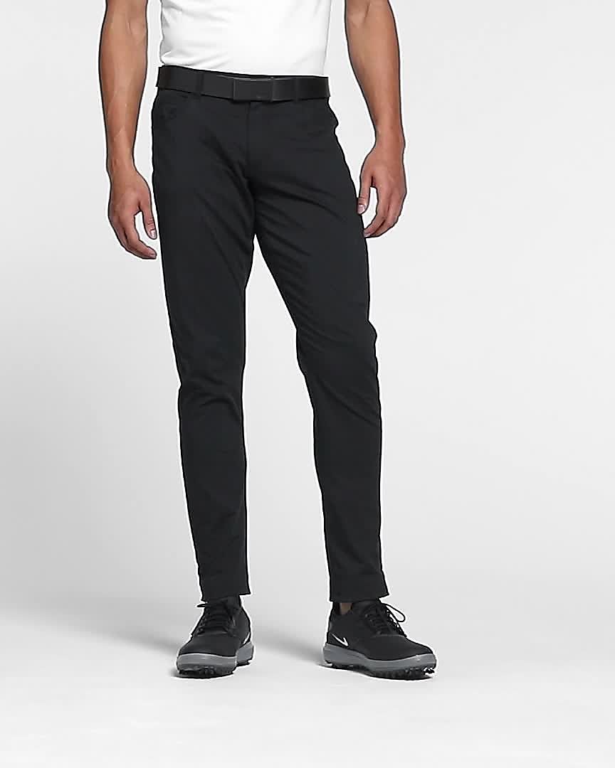 black slim fit golf trousers